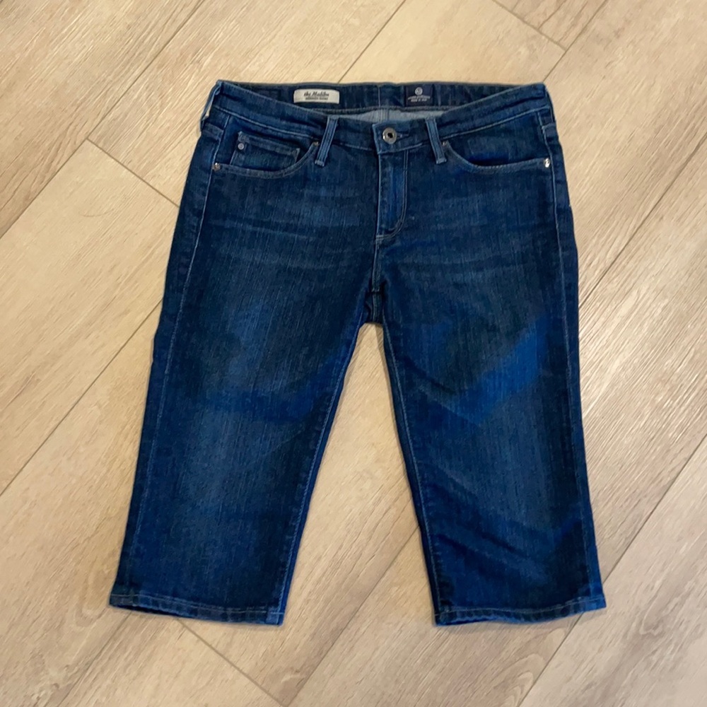 AG Adriano Goldschmied Malibu Bermuda Shorts 26 Cropped Dark Wash Anthropologie